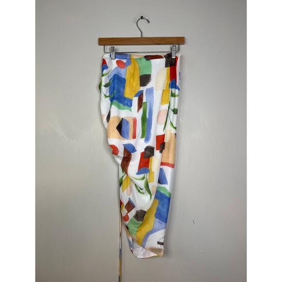 NWT Just Bee Queen Wrap Top and Minela Ruched Skirt SET in Abstract Leaf Print - Picture 11 of 12